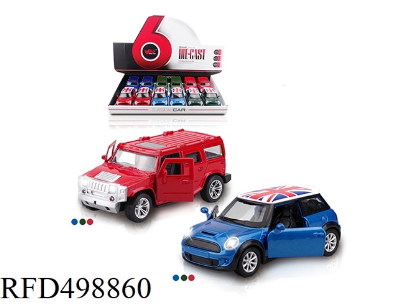 1:32(MINI/HAMMA) ALLOY TWO DOORS WITH LIGHTS AND MUSIC JAI AI CAR (12 / BOX)