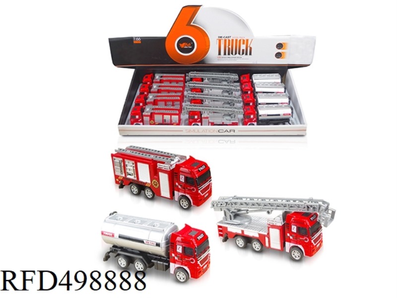 1:66 REBOUND ALLOY FIRE ENGINE (FLAT HEAD) (12 UNITS/BOX)