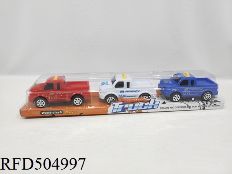 THREE TAXI RETURN TRUCKS