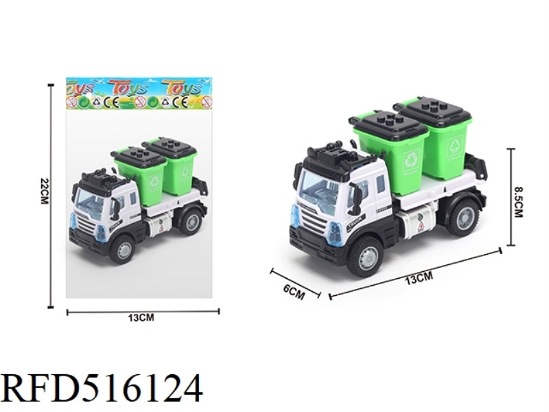1:64 COMEBACK EUROPEAN-STYLE GARBAGE CAN SANITATION CAR