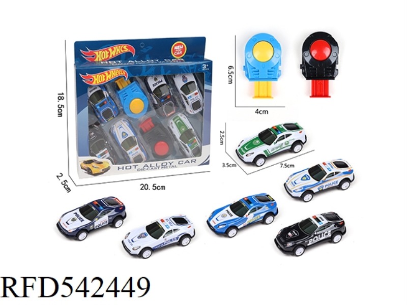 6 BOOMERANG POLICE CARS +2 CATAPULTS