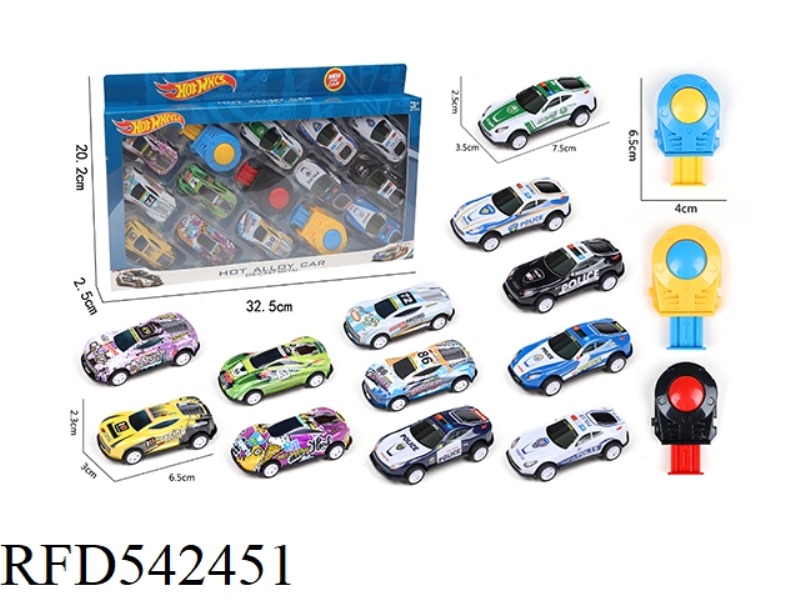 6 JAI METAL POLICE CARS +6 JAI METAL SPORTS CARS +3 CATAPULTS