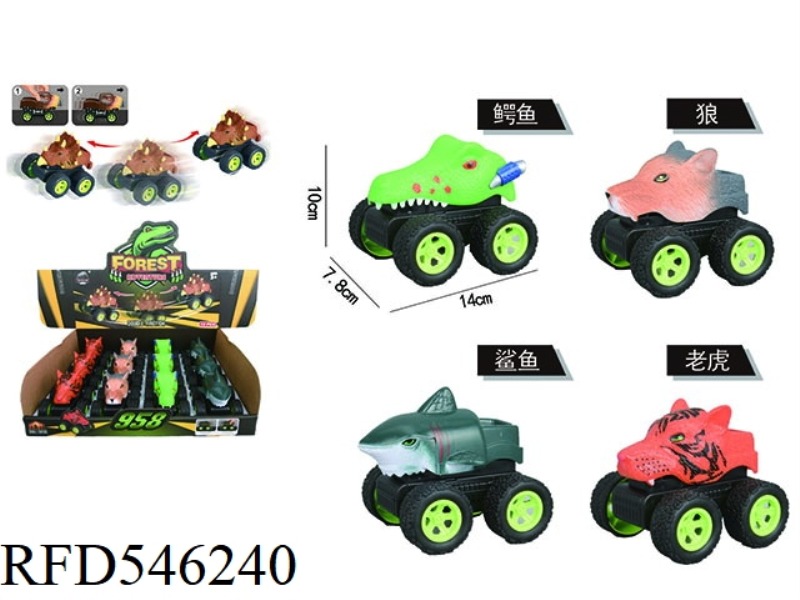 BOTH SIDES PULL BACK 12PCS TO THE ANIMAL CAR