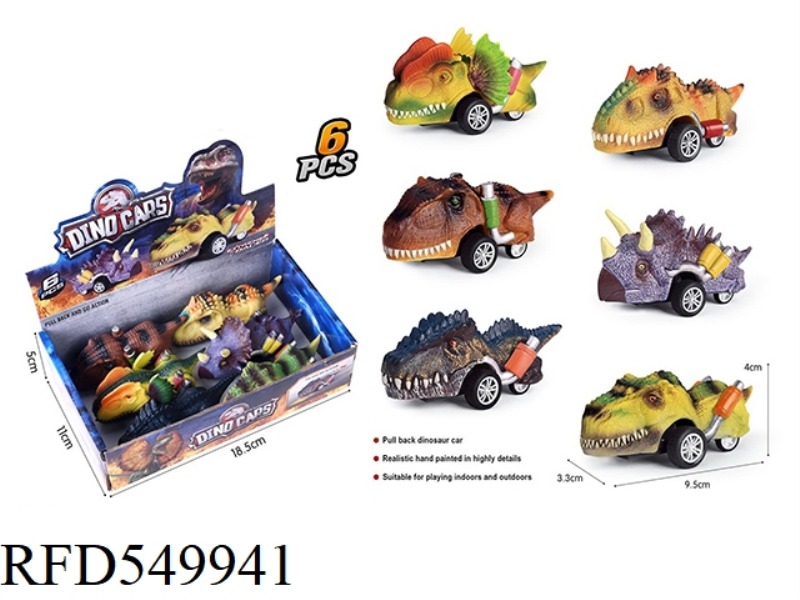 JURASSIC DINOSAUR RACER 6PCS