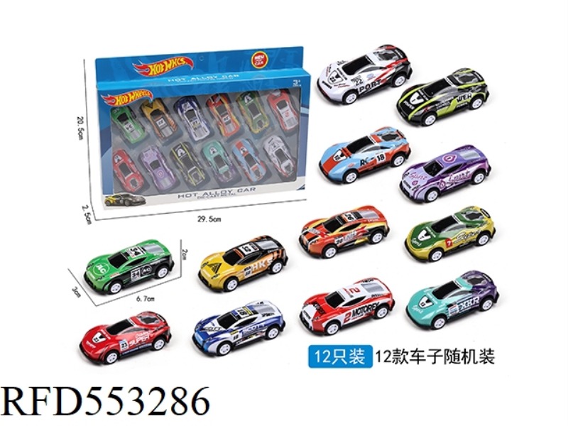 WARRIOR TIN RACING CAR (12 PACK)