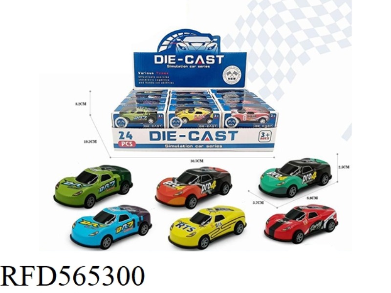 JAI SPORTS CAR IRON CAR 8.6 CM 24PCS