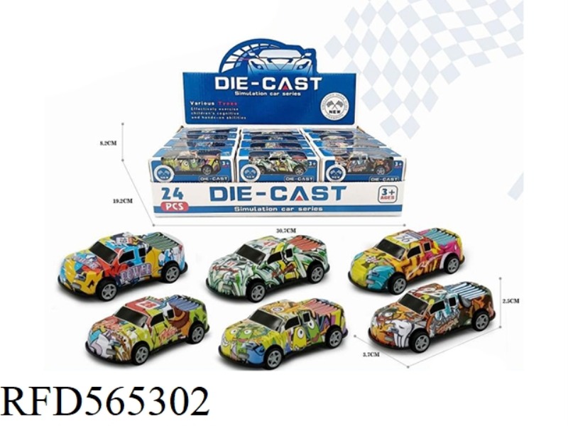 BOILBACK PICKUP GRAFFITI IRON TRUCK 8.6CM 24PCS