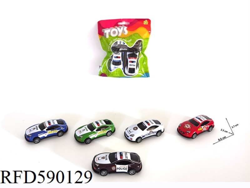 PULL BACK SIMULATION ALLOY IRON POLICE CAR (3 PACKS)