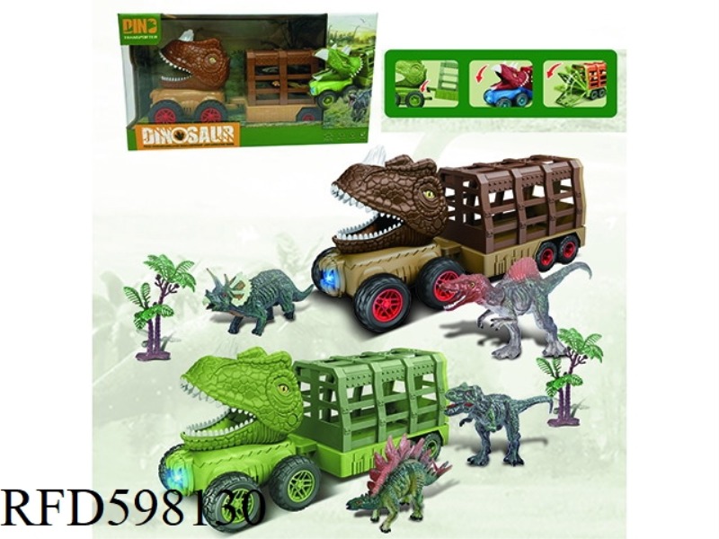 SOUND AND LIGHT PRESS CERATOSAURUS DINOSAUR CAR