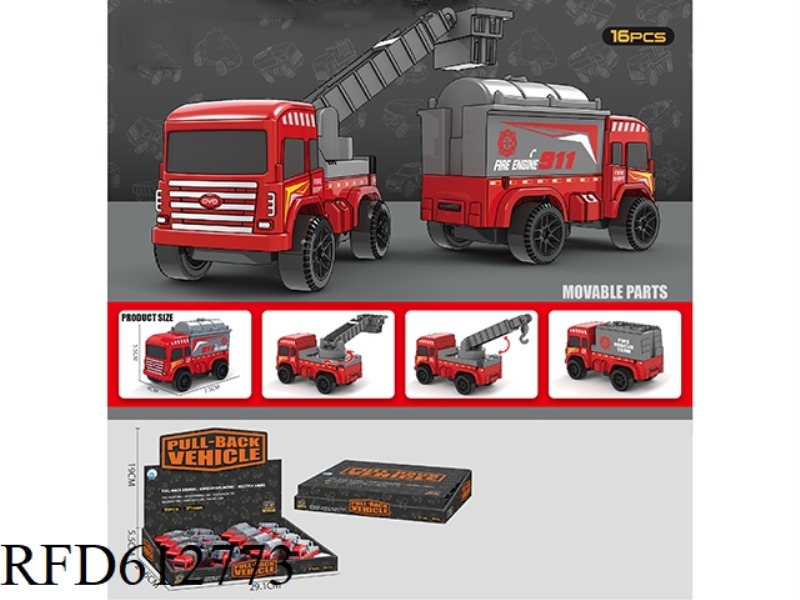 16 PULL-BACK FIRE ENGINES