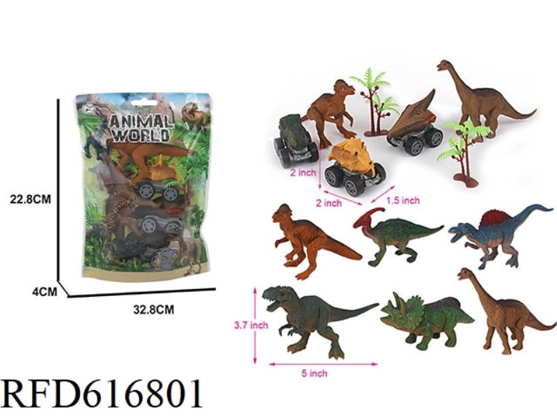 DINOSAUR PULL-BACK +2 DINOSAURS