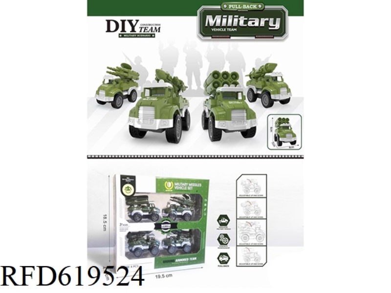 SIMULATION MODEL PULL-BACK MILITARY VEHICLE GIFT BOX