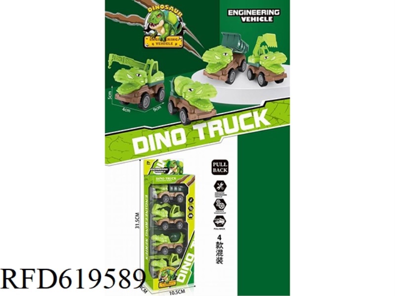 SIMULATION MODEL DINOSAUR PULLING BACK ENGINEERING CAR 4