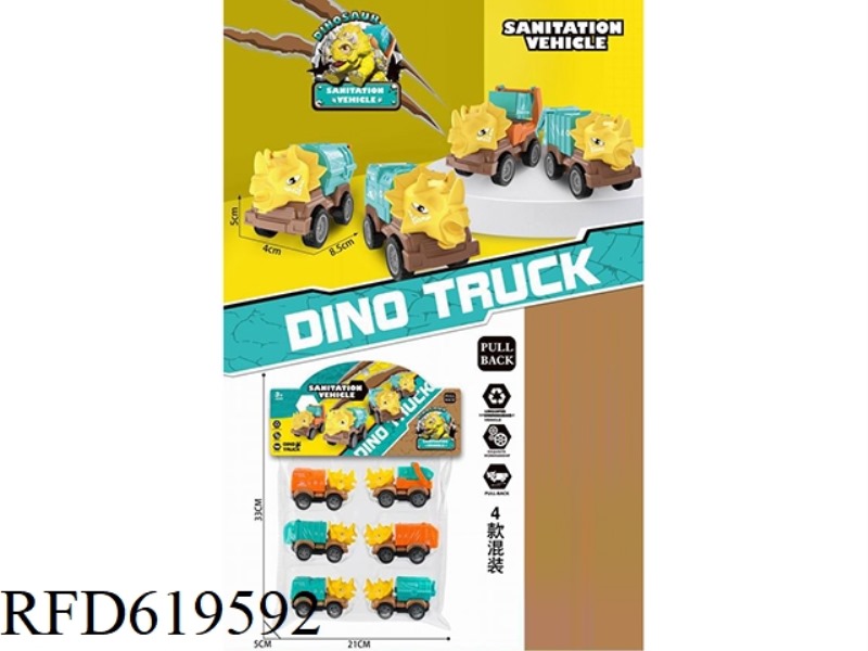 SIMULATION MODEL DINOSAUR BACK SANITATION CAR COMBINATION
