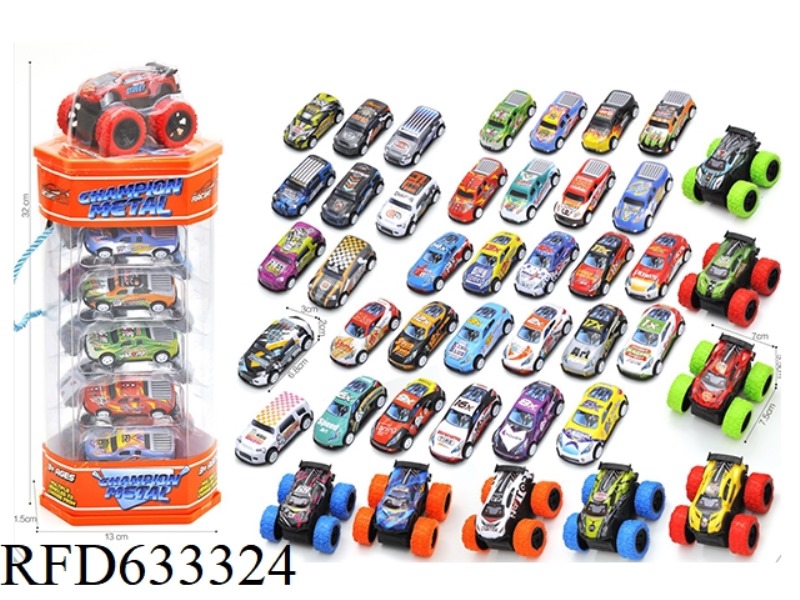 PVC BARRELED CAR/PULL BACK/DOUBLE INERTIA