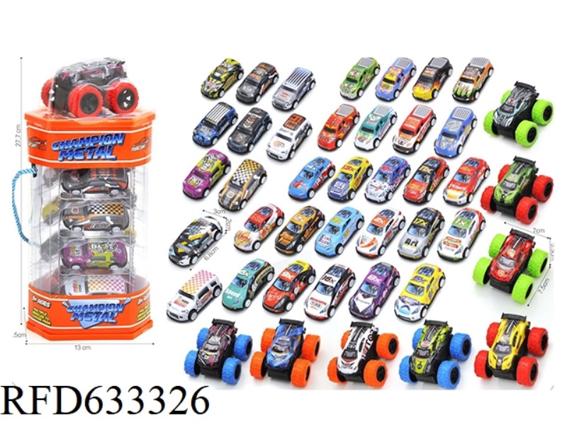 PVC BARRELED CAR/PULL BACK/DOUBLE INERTIA