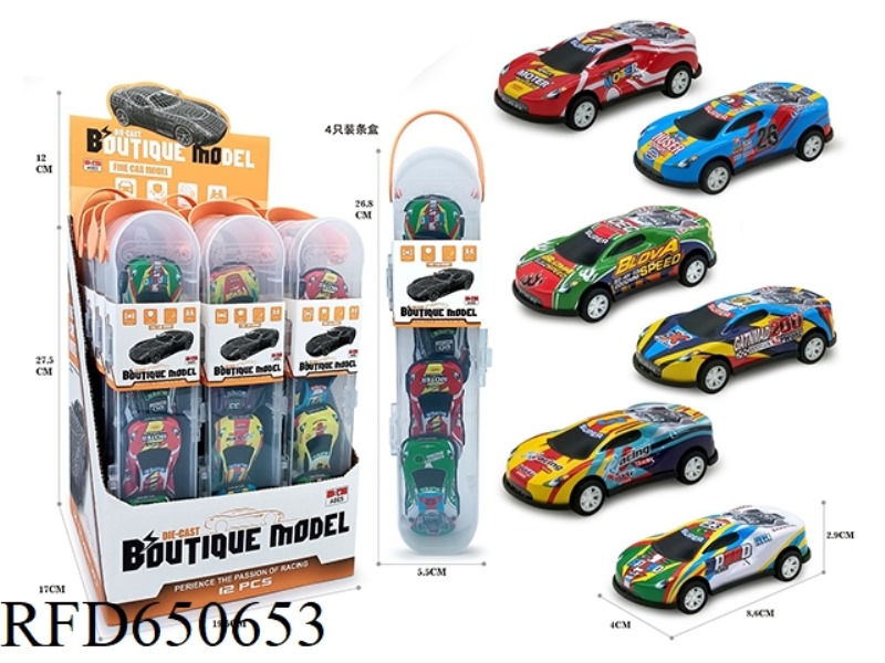 WARRIOR RACING TIN CAR 8.6 CM 12PCS