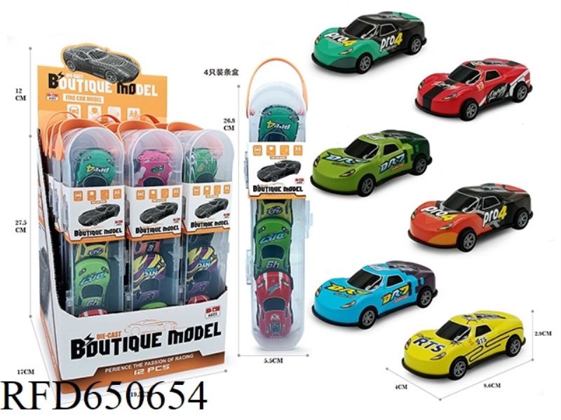 WARRIOR SPORTS CAR TIN CAR 8.6CM 12PCS