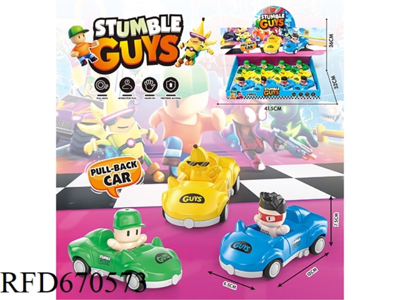 STUMBLING PULL-BACK CAR (12PCS)