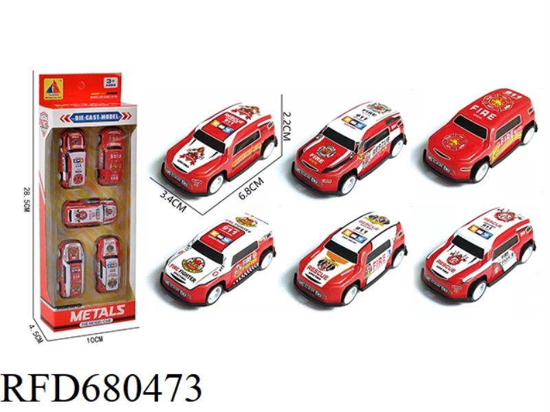 1:64 IRON SHEET REBOUND FIRE ENGINE MODEL