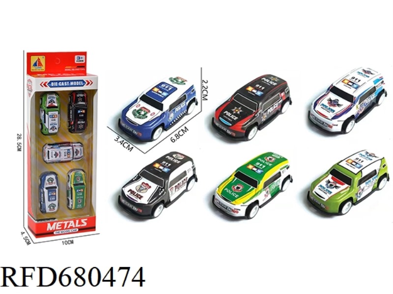 1:64 IRON SHEET REBOUND POLICE CAR MODEL