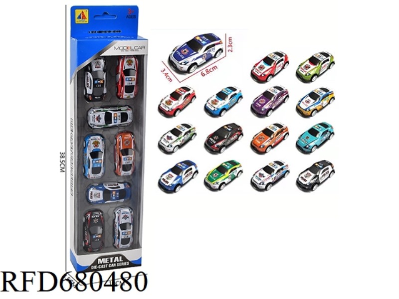 1:64 IRON SHEET REBOUND POLICE CAR MODEL