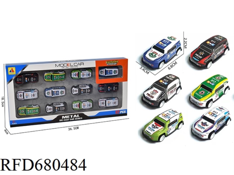 1:64 IRON SHEET REBOUND POLICE CAR MODEL