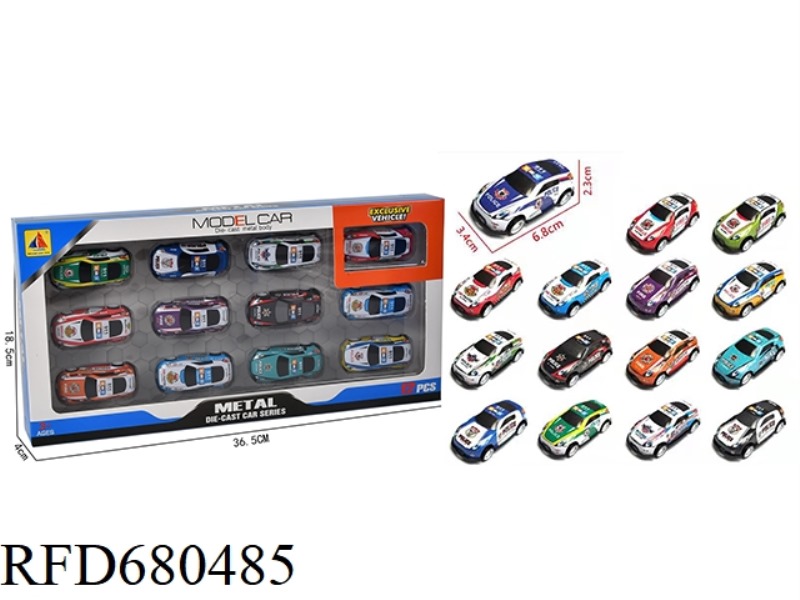 1:64 IRON SHEET REBOUND POLICE CAR MODEL