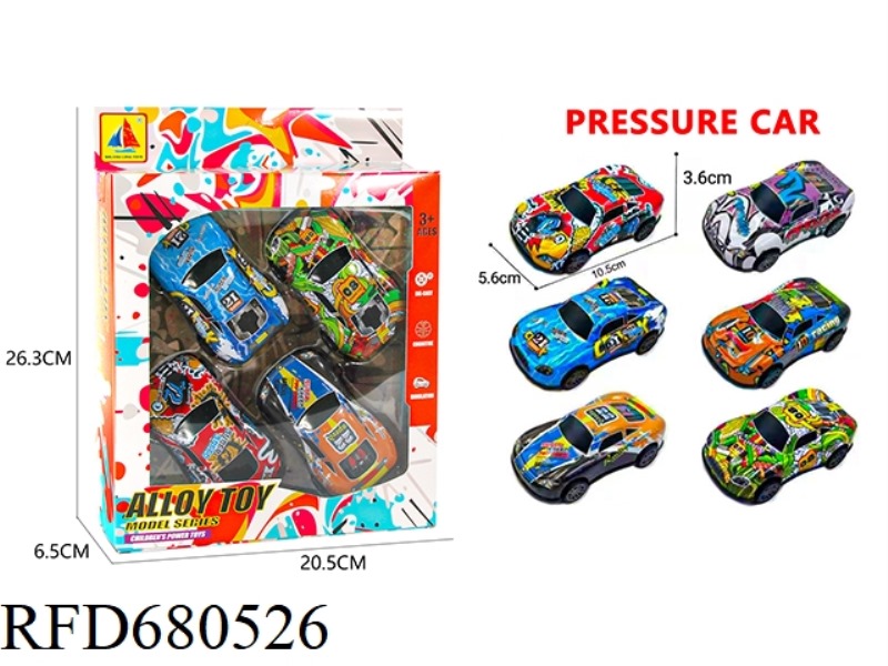 FOUR IRON SHEET RALLY RACING CARS