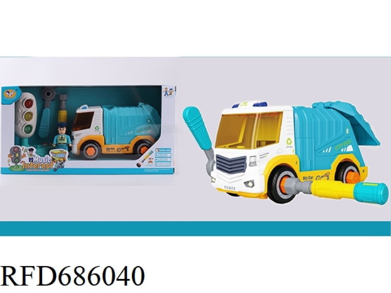 TRAFFIC LIGHT + MANUAL DISASSEMBLY AND ASSEMBLY MUSIC REBOUND SANITATION VEHICLE