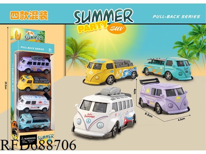 SIMULATED VOLKSWAGEN MODIFIED POWER BUS TRAVELER 4-PIECE STRIP SET