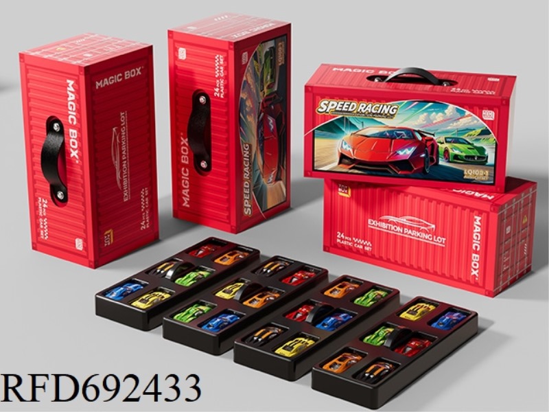 ONE CONTAINER RACING CAR (24 SIMULATED PLASTIC CARS)
