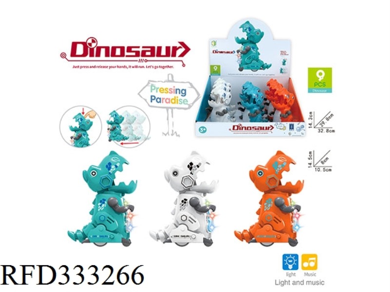 PRESS MECHANICAL DINOSAUR (WITH LIGHT AND MUSIC)9PCS