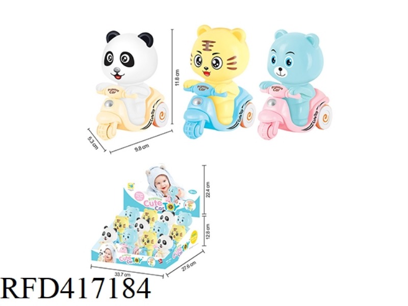 CUTE ANIMAL PRESSURE CAR 12PCS