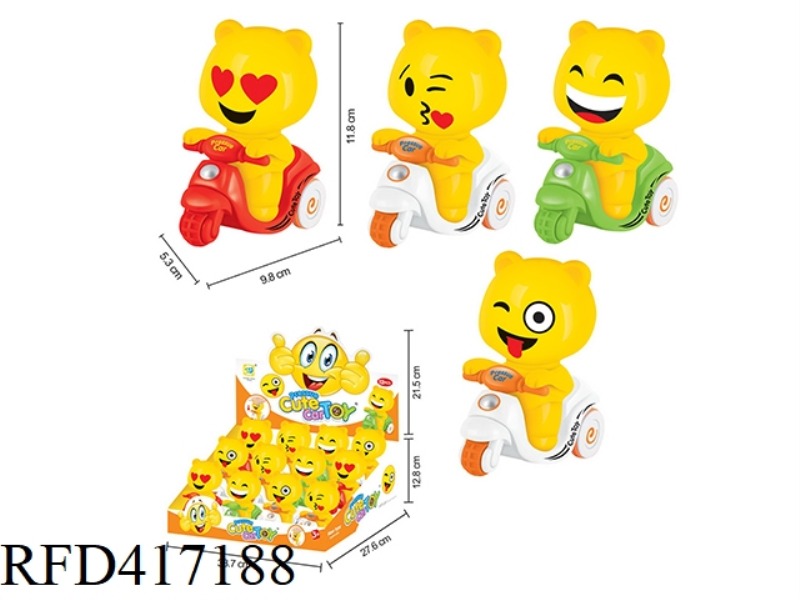 CUTE EMOJI PRESSURE CAR 12PCS