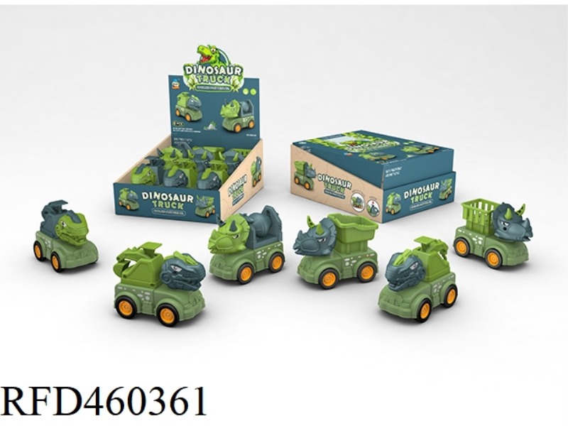 PRESS DINOSAUR ENGINEERING VEHICLE 6PCS