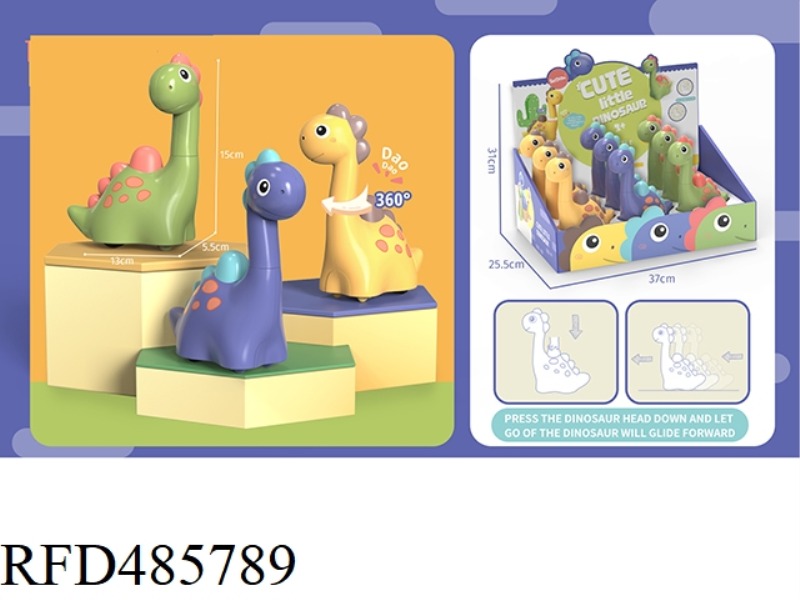 PRESS BRACHIOSAURUS (YELLOW/GREEN/PURPLE) 9PCS.