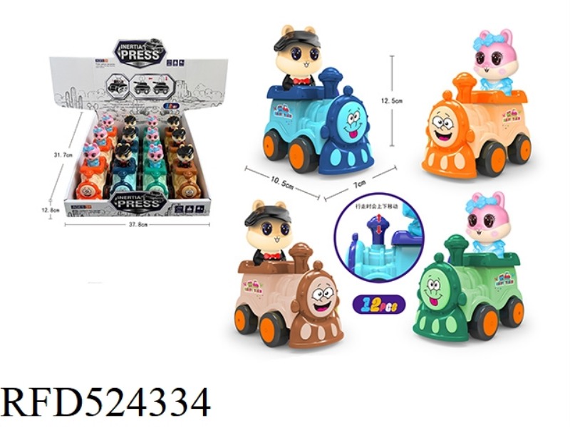 CUTE RABBIT PRESS WALKING TRAIN 12 PCS/BOX