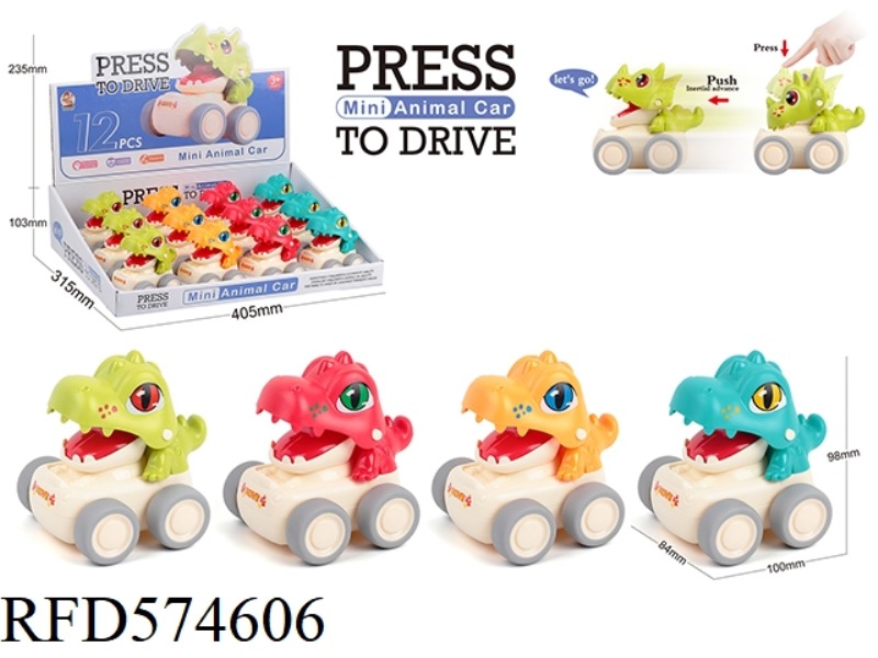 PRESS T-REX CAR (12PCS/ BOX)