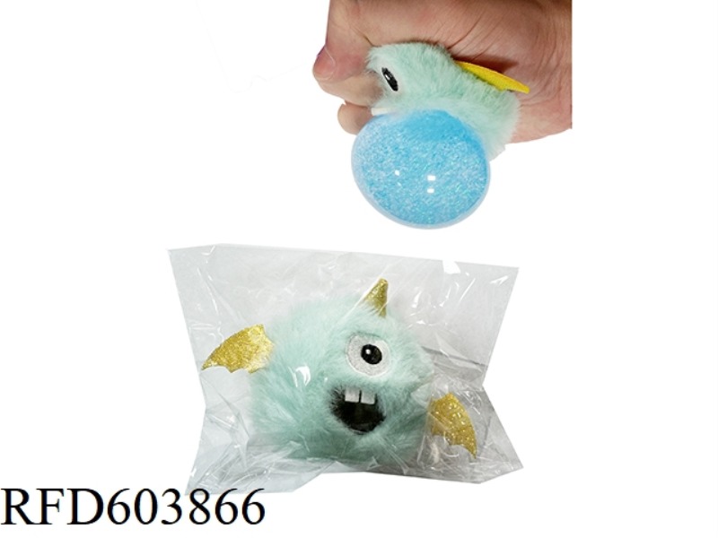 GLITTER BALL PINCH HAPPY CYCLOPS FUR VENT RELIEF DOLL BALL (ECO-FRIENDLY)
