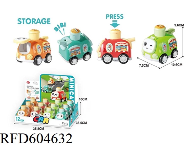 PRESS CARTOON CAR BELT WHISTLE FUNCTION 12PCS