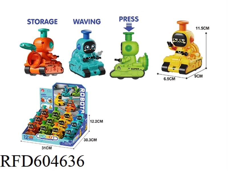 PRESS ROBOT WITH WHISTLE FUNCTION 12PCS