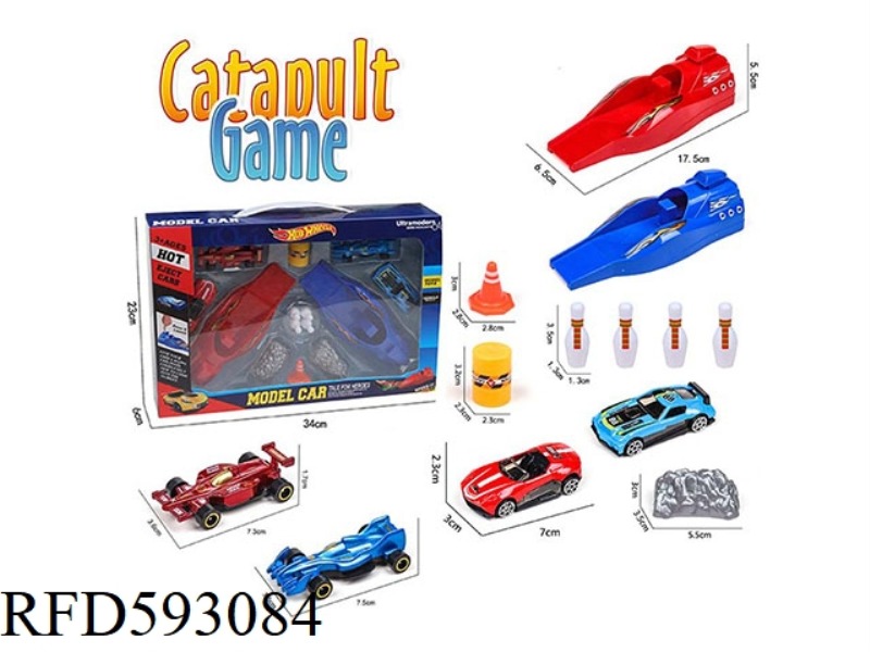 2 CATAPULT +2 SLIDING ALLOY RACING CAR +2 SLIDING ALLOY F1 RACING CAR +8 ACCESSORIES