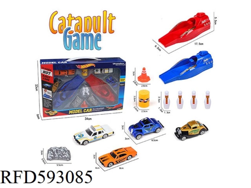 2 CATAPULT +4 SLIDING ALLOY CLASSIC CAR +8 ACCESSORIES