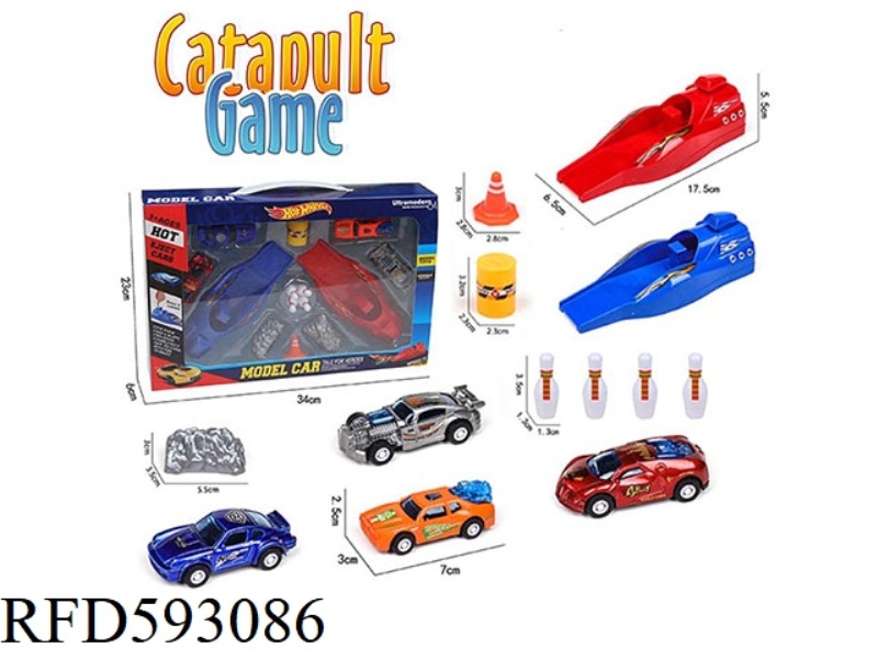 2 CATAPULT +4 SLIDING ALLOY COUPE +8 ACCESSORIES