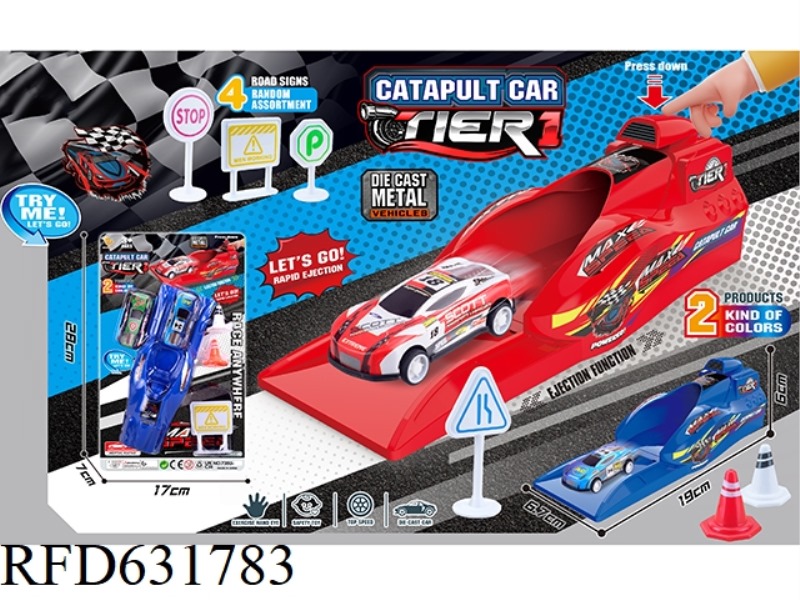 RACING LEAGUE CATAPULT LAUNCHER (WITH 2 ALLOY CARS)