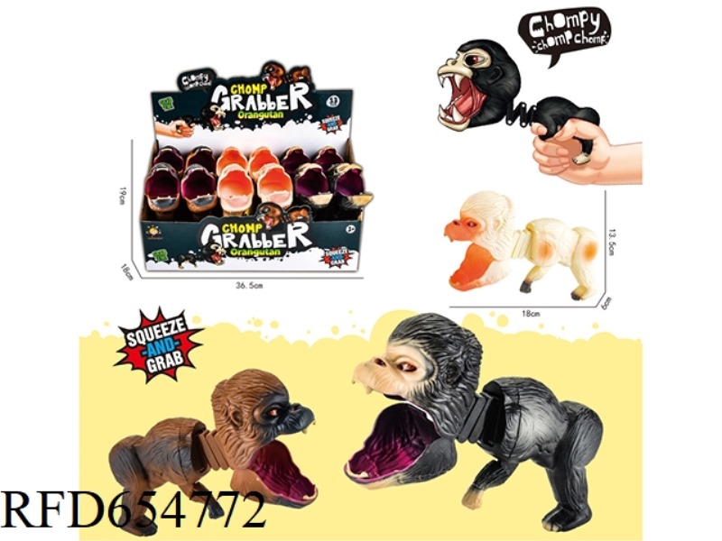 RETRACTABLE ANIMAL CLIP - 12PCS GORILLA