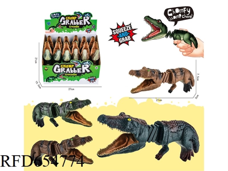 TELESCOPIC ANIMAL CLIP - CROCODILE 12PCS