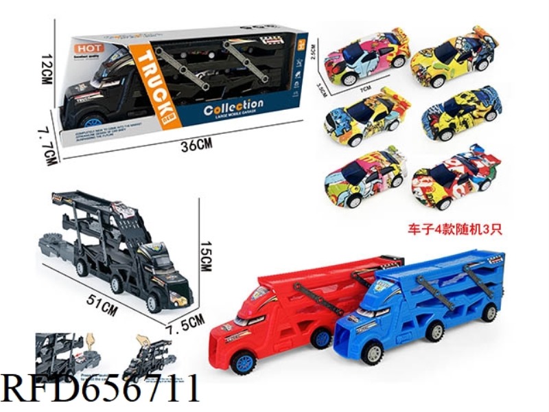 TRIPLE FOLDING EJECTION CAR WITH 3 JAI AB GRAFFITI CARS