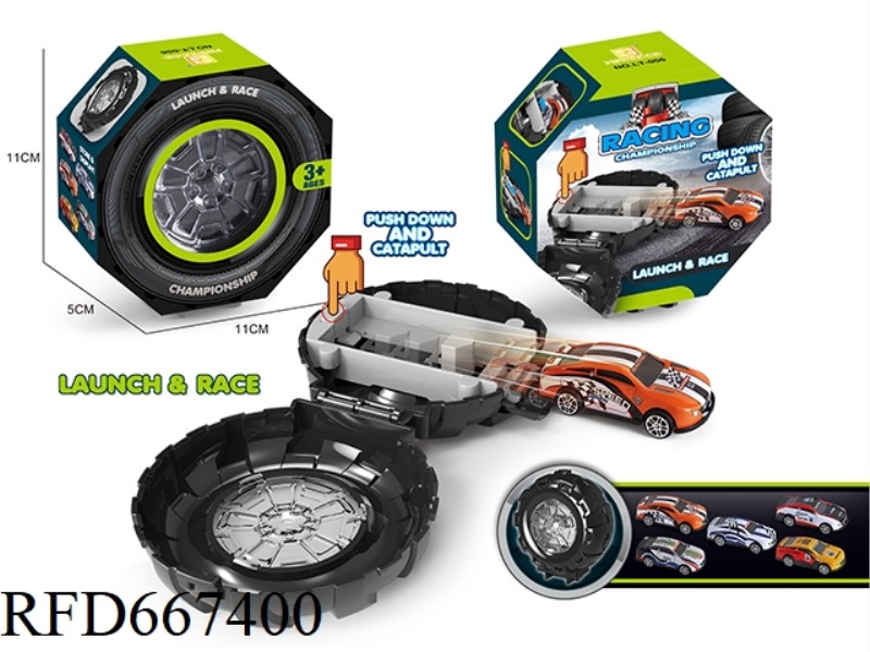 RACING CAR TIRE STORAGE CATAPULT